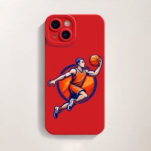 Dynamic Dunk Basketball Art Silicone Case for Apple iPhone Series