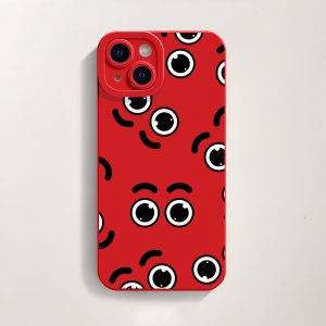 Playful Eye Pattern Silicone Case for Apple iPhone Series
