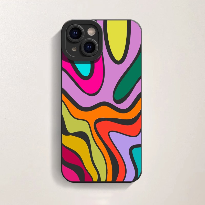 Vibrant Psychedelic Waves Silicone Case for Apple iPhone Series – view 1