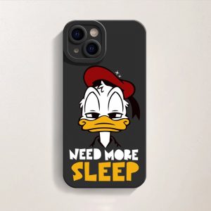 Sleepy Duck Cartoon Vibe Silicone Case for Apple iPhone Series