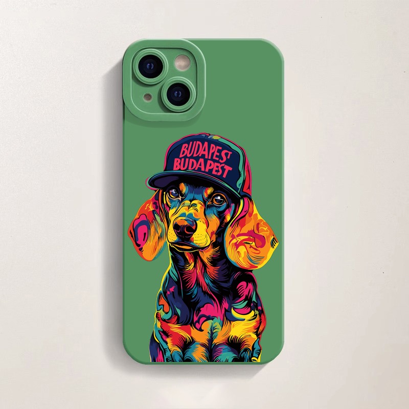 Colorful Dachshund Pop Art Silicone Case for Apple iPhone Series – view 1