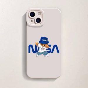 Astronaut Bear Adventure Silicone Case for Apple iPhone Series