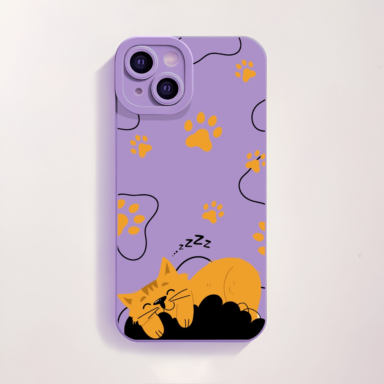 Cozy Cat Nap Paw Print Silicone Case for Apple iPhone Series – view 5