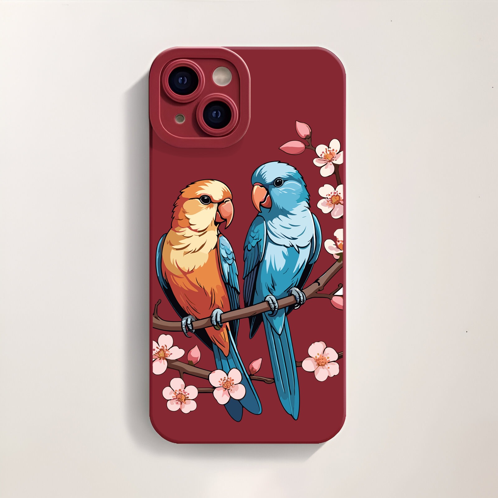 Tropical Parrot Blossom Silicone Case for Apple iPhone Series – view 3