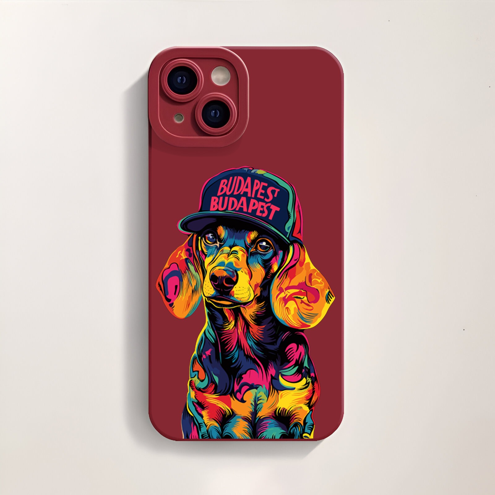 Colorful Dachshund Pop Art Silicone Case for Apple iPhone Series – view 3