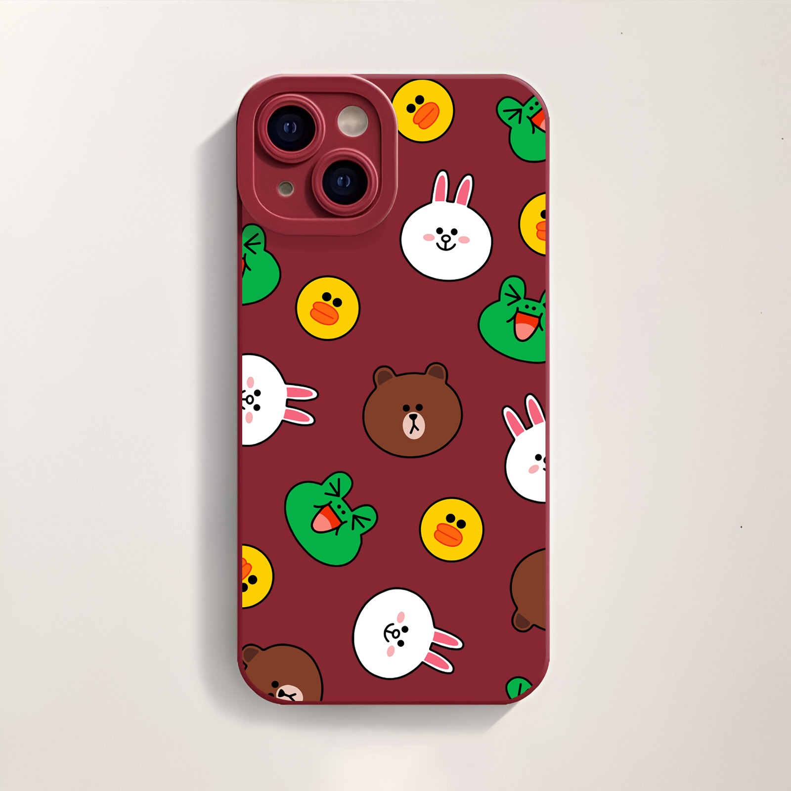 Cute Cartoon Faces Pattern Silicone Case for Apple iPhone Series – view 2