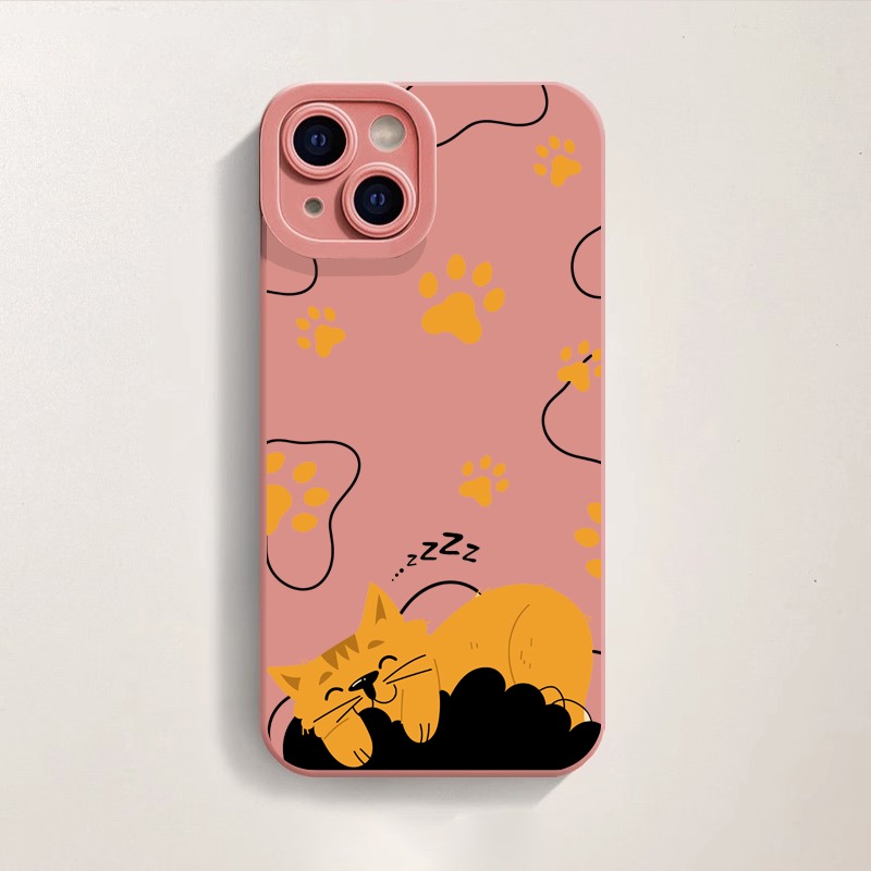 Cozy Cat Nap Paw Print Silicone Case for Apple iPhone Series – view 4