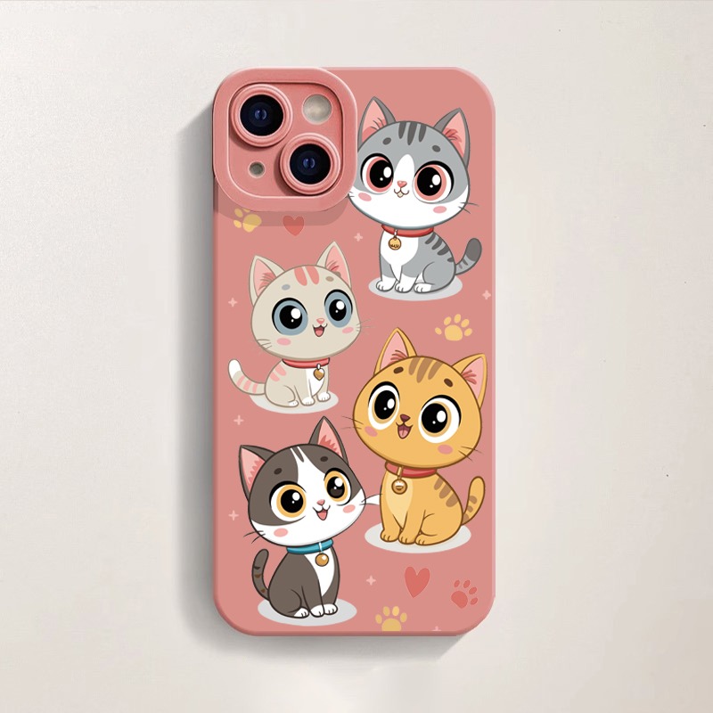Charming Kawaii Kittens Silicone Case for Apple iPhone Series – view 4