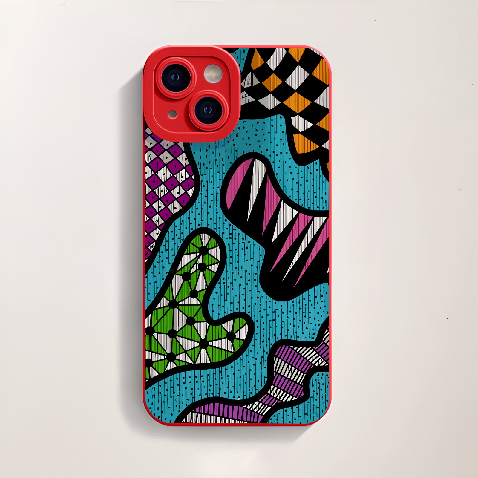 Vibrant Geometric Splash Silicone Case for Apple iPhone Series – view 4