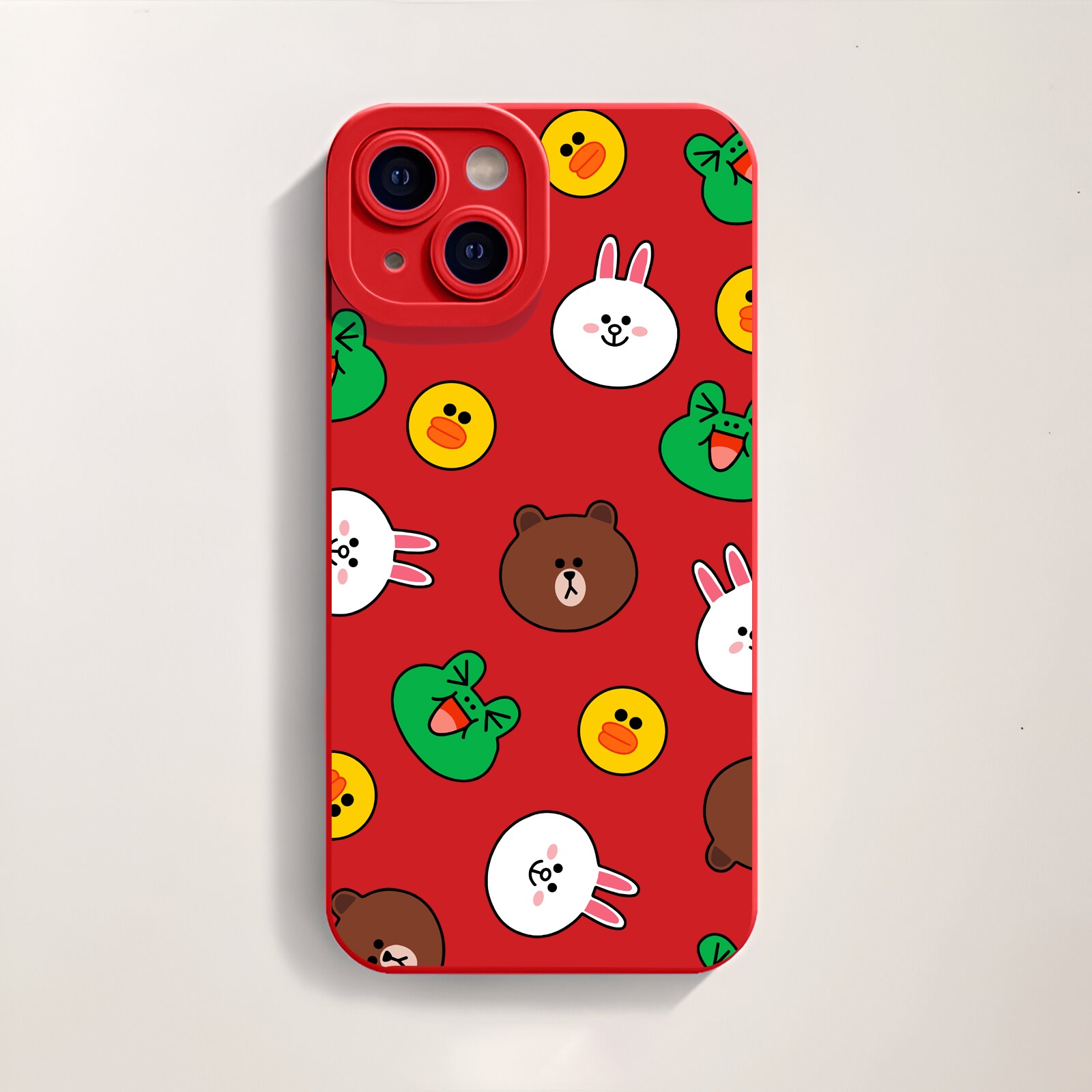 Cute Cartoon Faces Pattern Silicone Case for Apple iPhone Series – view 4