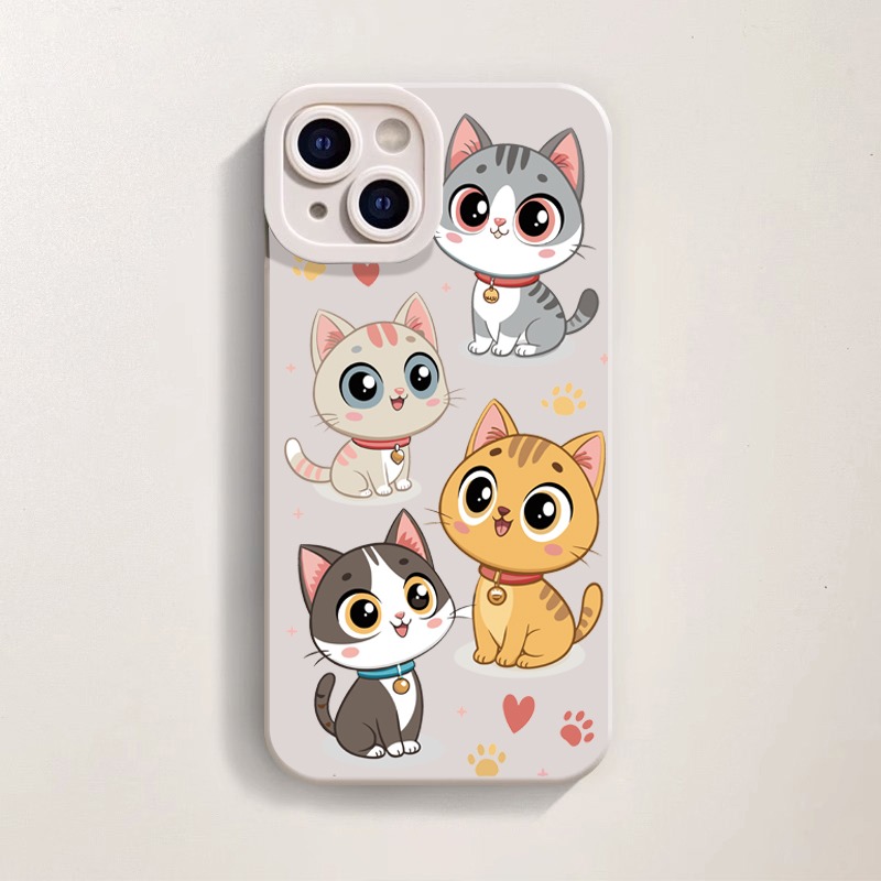 Charming Kawaii Kittens Silicone Case for Apple iPhone Series – view 3