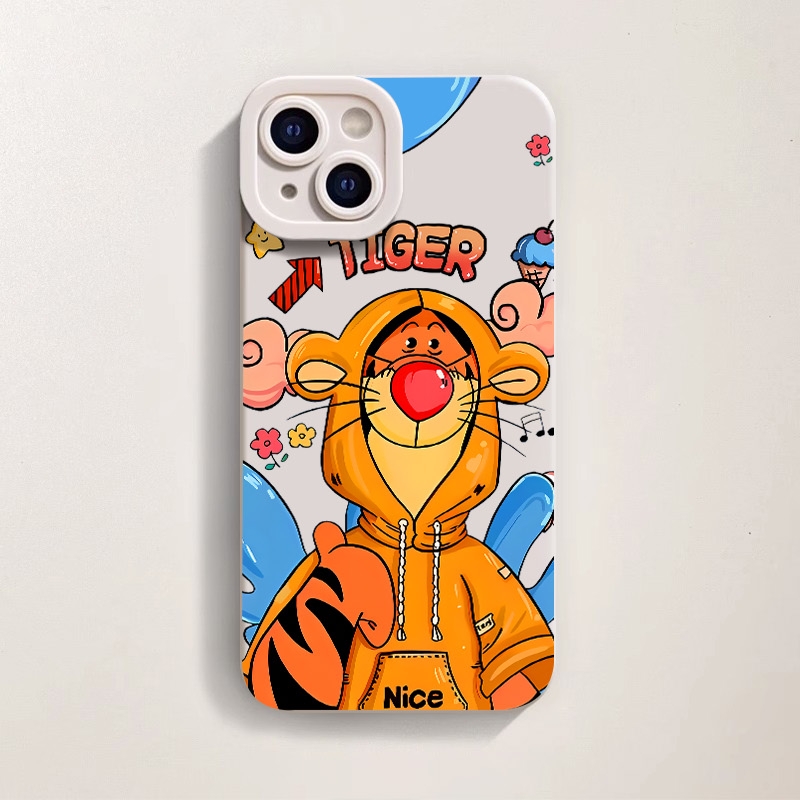 Cartoon Tiger Hoodie Fun Silicone Case for Apple iPhone Series – view 3