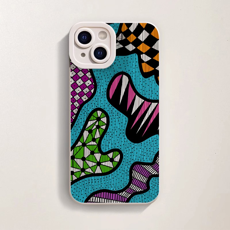 Vibrant Geometric Splash Silicone Case for Apple iPhone Series – view 2