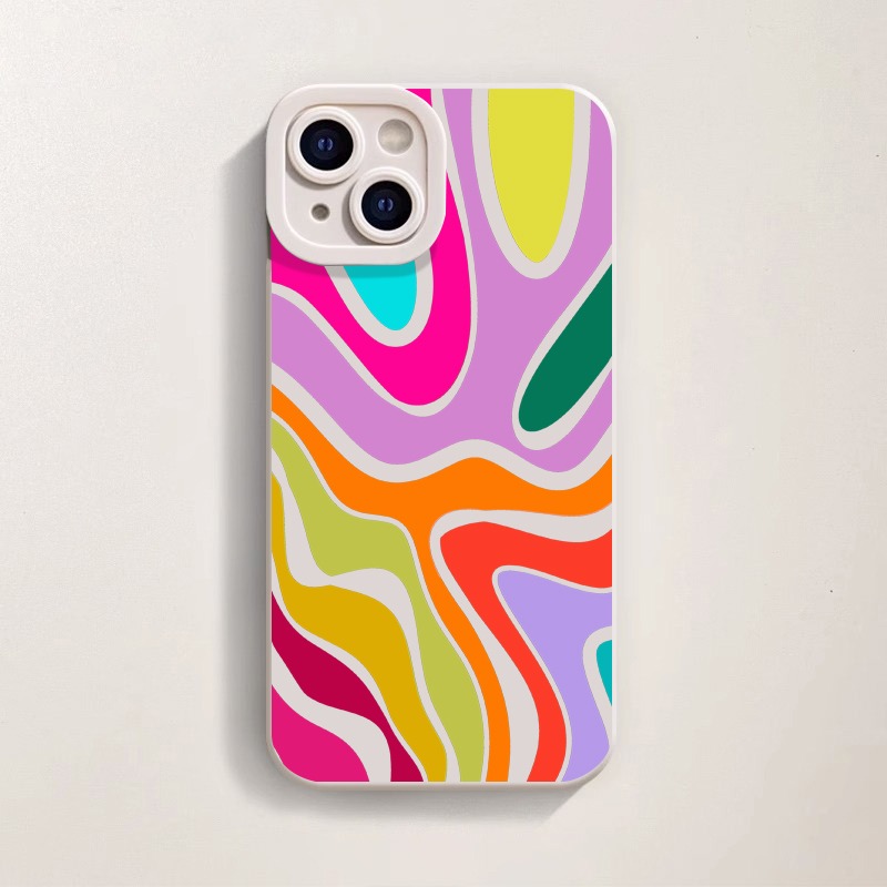 Vibrant Psychedelic Waves Silicone Case for Apple iPhone Series – view 4