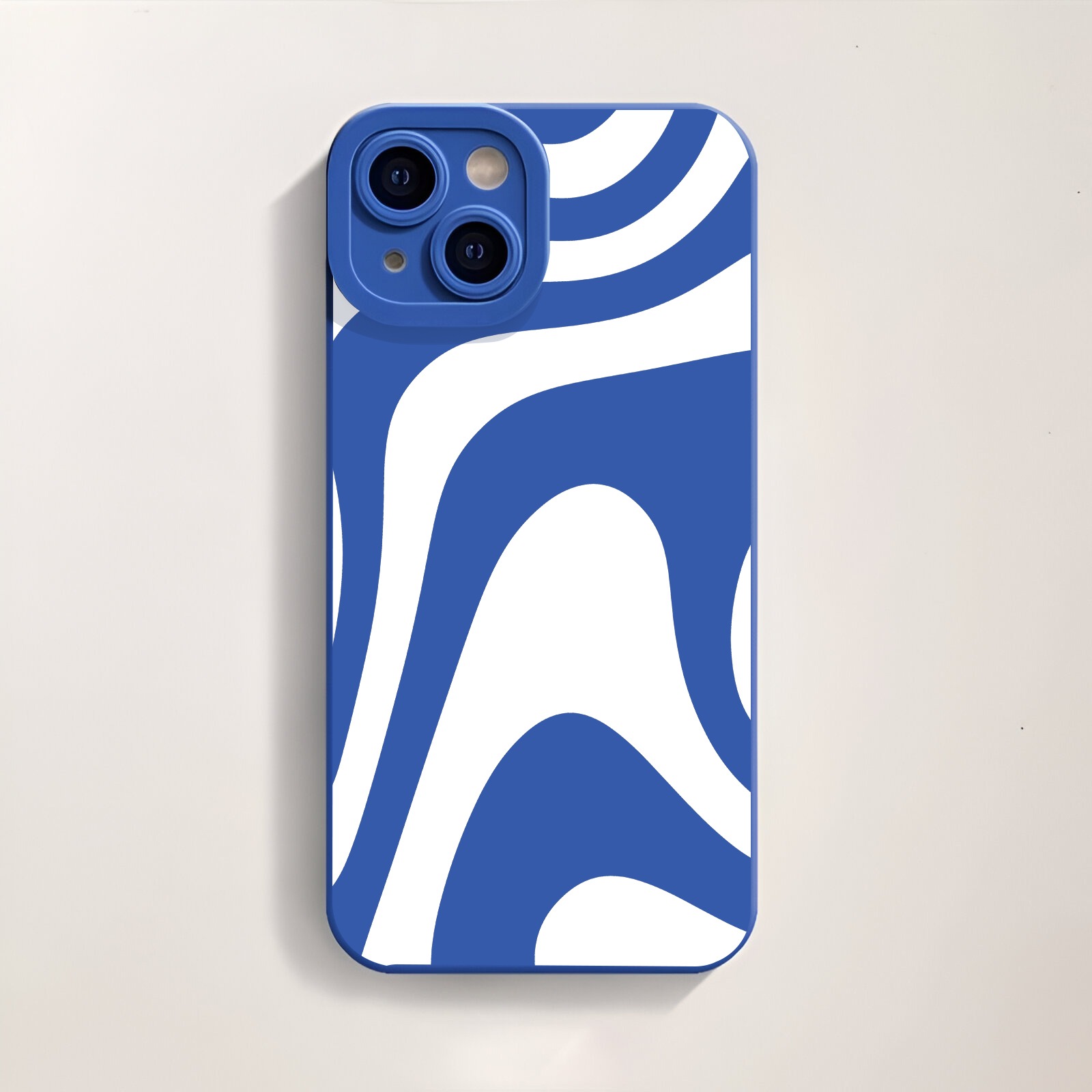 Monochrome Wave Pattern Silicone Case for Apple iPhone Series – view 3