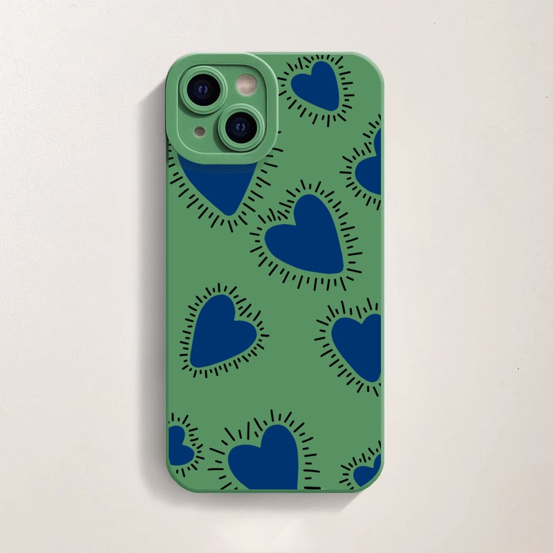 Radiant Blue Hearts Silicone Case for Apple iPhone Series – view 3