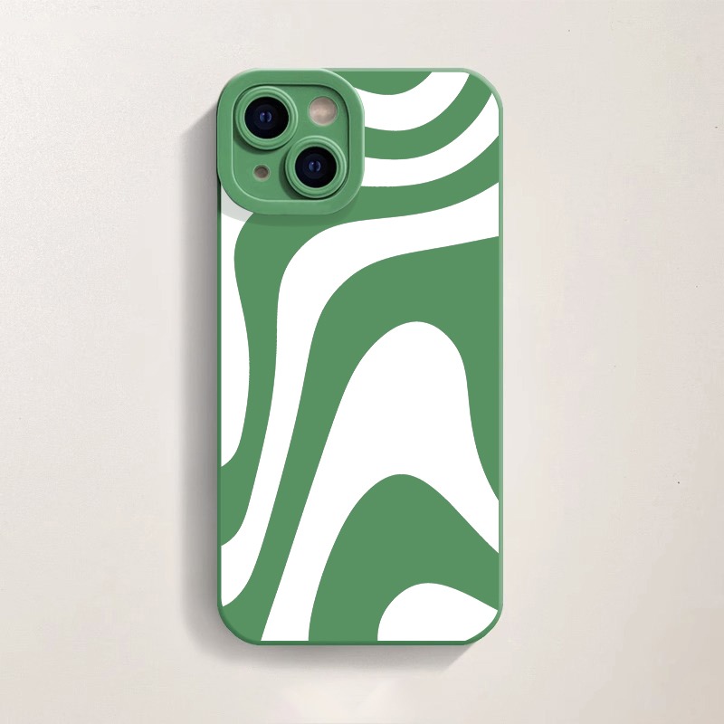 Monochrome Wave Pattern Silicone Case for Apple iPhone Series – view 5