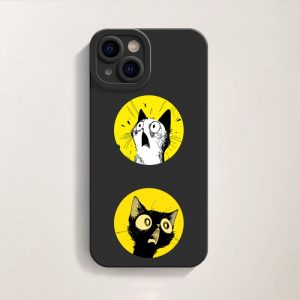 Surprised Cats Circles Silicone Case for Apple iPhone Series