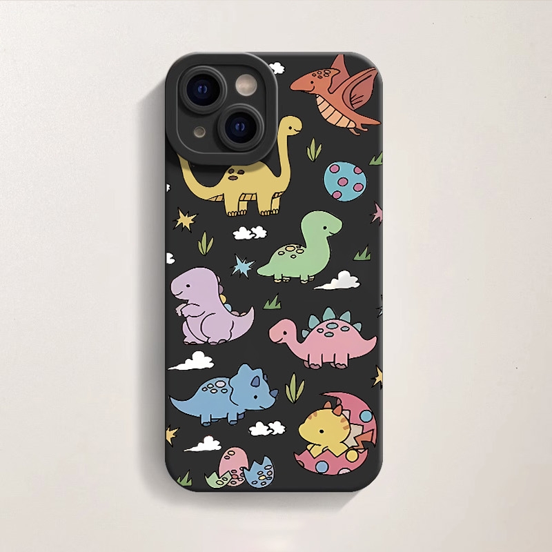 Cute Dino Parade Silicone Case for Apple iPhone Series. – view 1