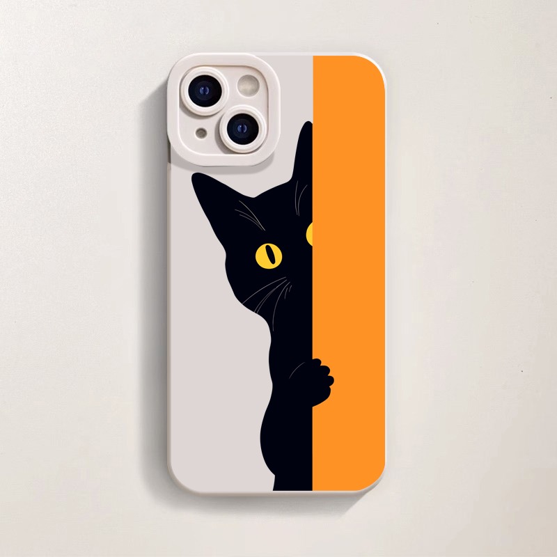 Peek-a-Boo Black Cat Charm Silicone Case for Apple iPhone Series – view 1
