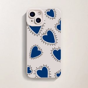 Radiant Blue Hearts Silicone Case for Apple iPhone Series
