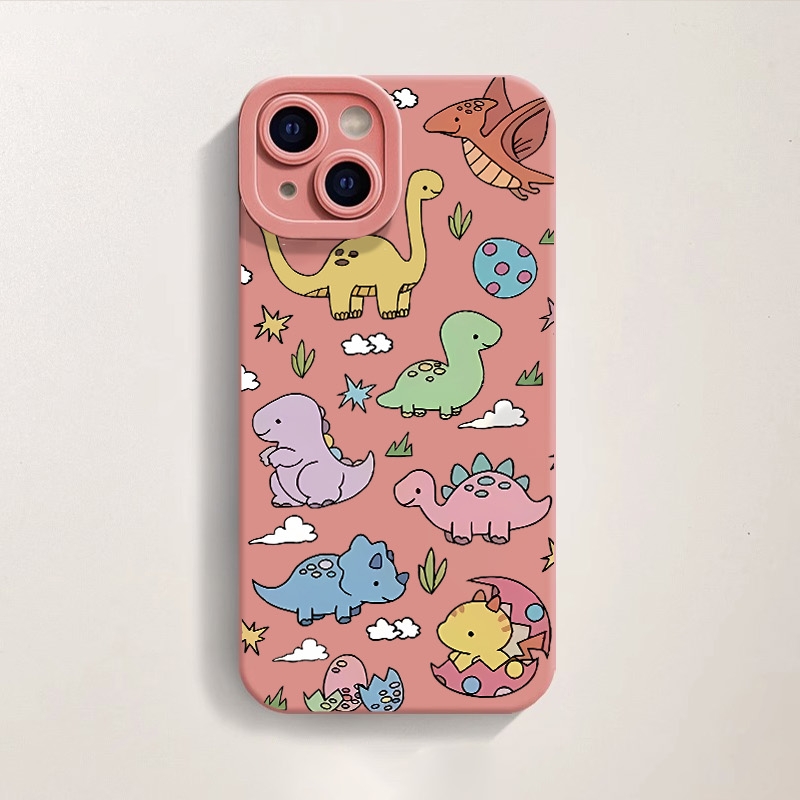 Cute Dino Parade Silicone Case for Apple iPhone Series. – view 4