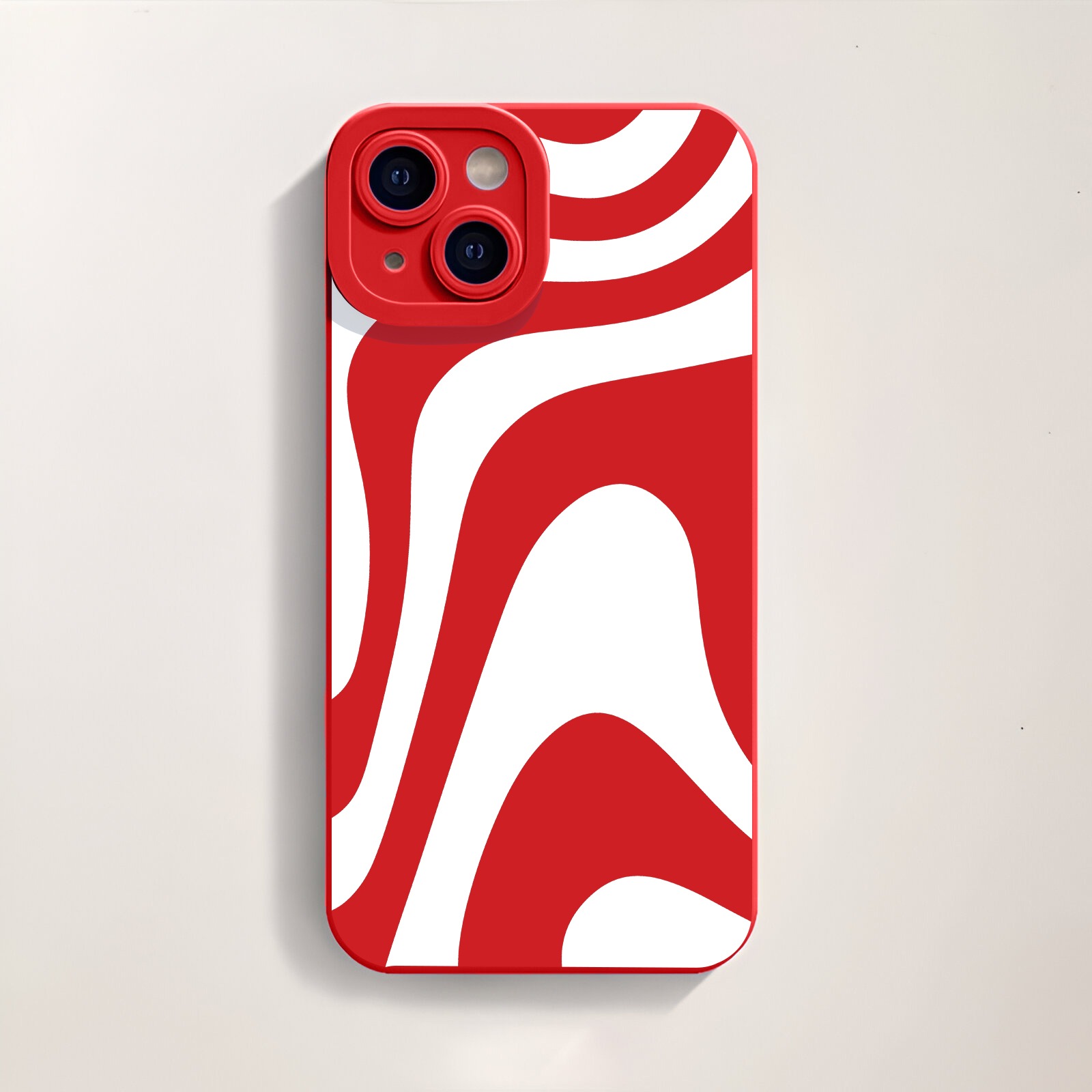 Monochrome Wave Pattern Silicone Case for Apple iPhone Series – view 4