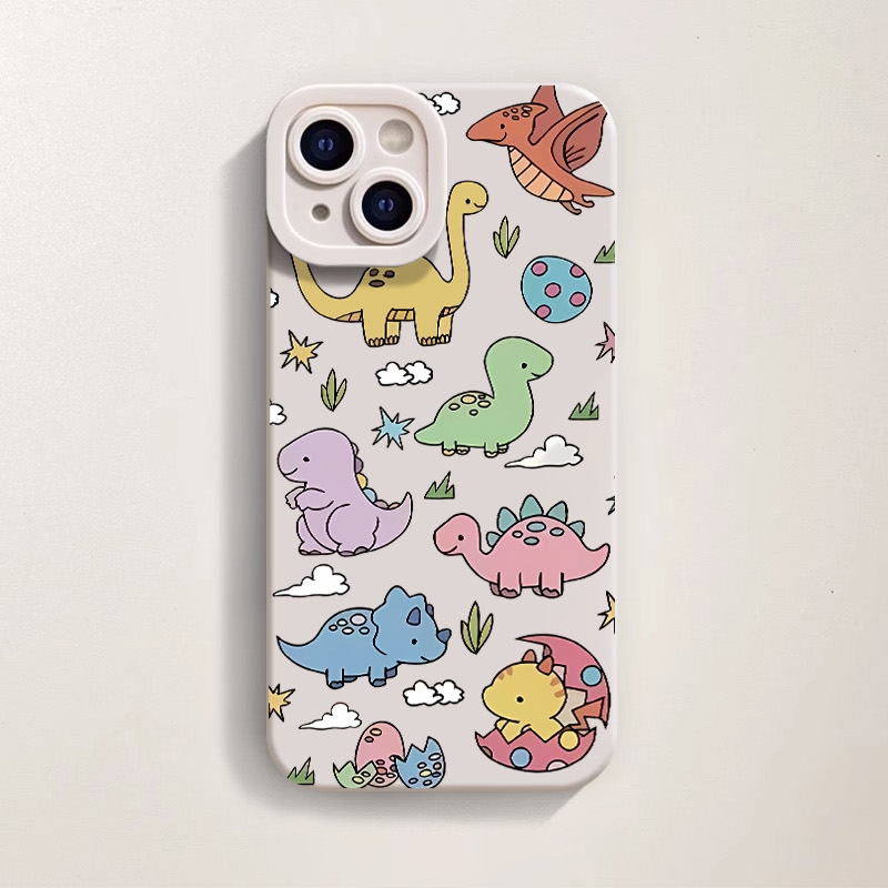 Cute Dino Parade Silicone Case for Apple iPhone Series. – view 2