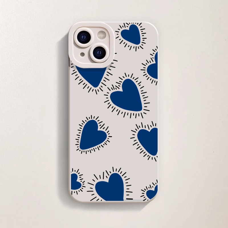 Radiant Blue Hearts Silicone Case for Apple iPhone Series – view 2