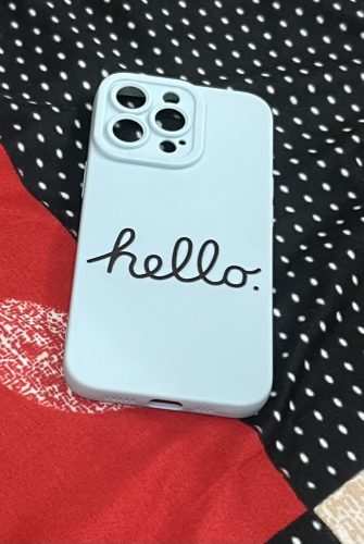 Whimsical Hello Silicone Case for Apple iPhone Series photo review