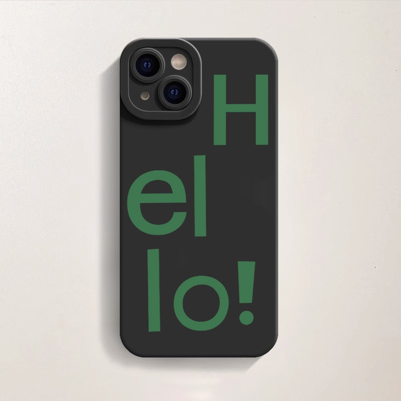 Playful Green Typography Silicone Case for Apple iPhone Series – view 2