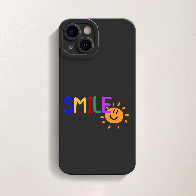 Colorful Smile & Sun Graphic Silicone Case for Apple iPhone Series – view 2