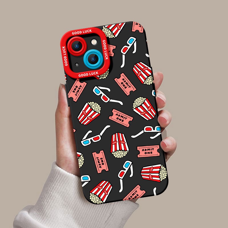 Movie Night Popcorn & Tickets Silicone Case for Apple iPhone Series – view 2