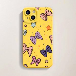 Colorful Bow and Star Delight Silicone Case for Apple iPhone Series