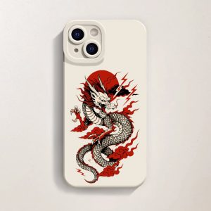 Firestorm Dragon Art Silicone Case for Apple iPhone Series