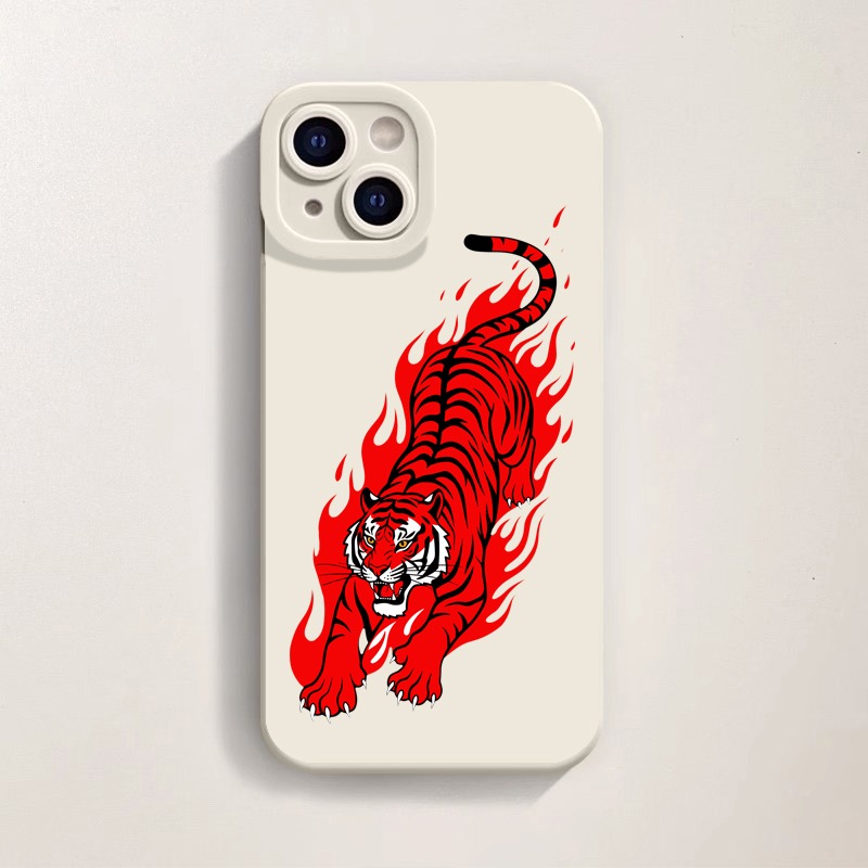 Fiery Tiger Blaze Silicone Case for Apple iPhone Series – view 1