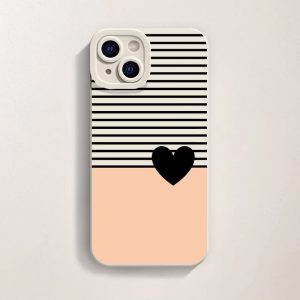 Heart & Stripes Elegance Silicone Case for Apple iPhone Series