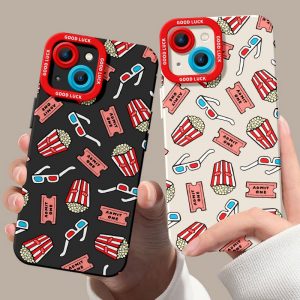 Movie Night Popcorn Tickets Silicone Case for Apple iPhone Series