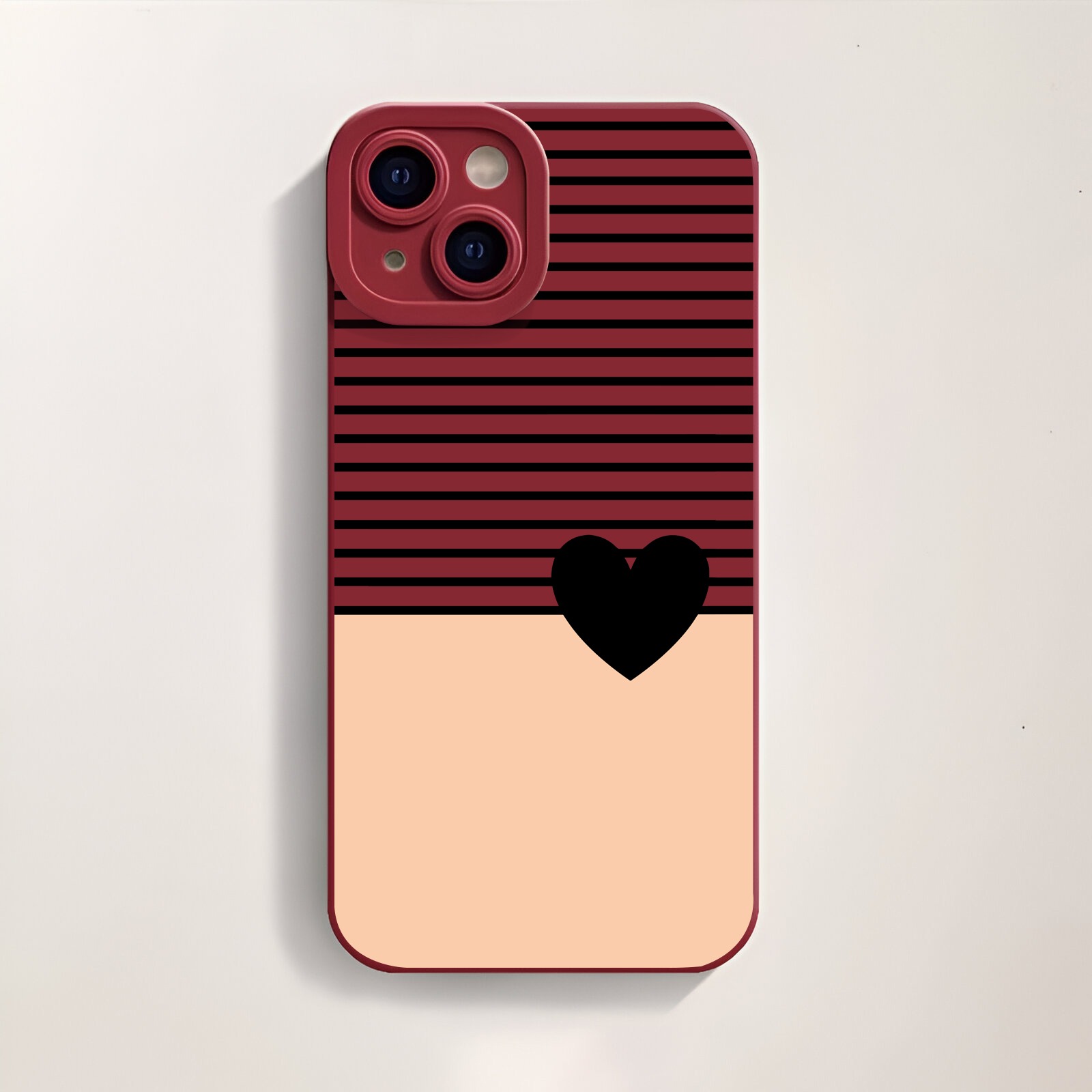Heart & Stripes Elegance Silicone Case for Apple iPhone Series – view 2