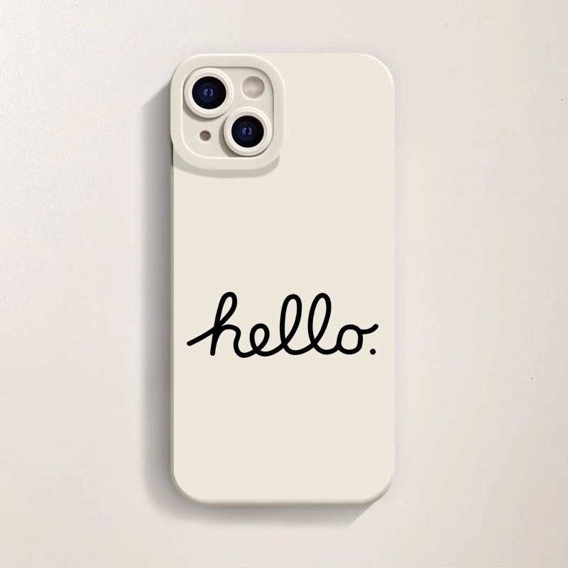 Whimsical 'Hello' in Sky Blue Silicone Case for Apple iPhone Series – view 2