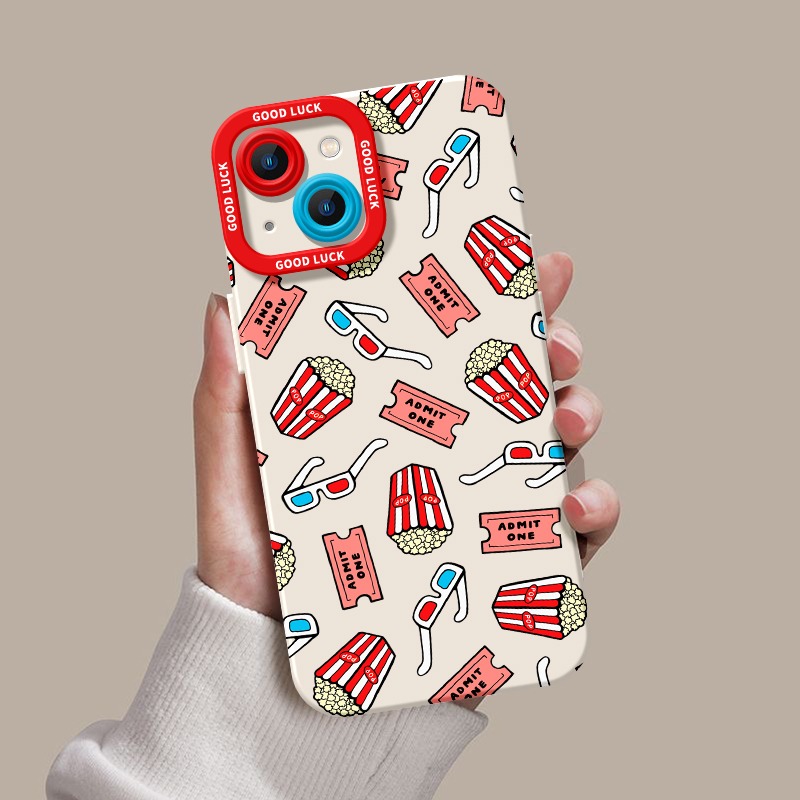 Movie Night Popcorn & Tickets Silicone Case for Apple iPhone Series – view 3