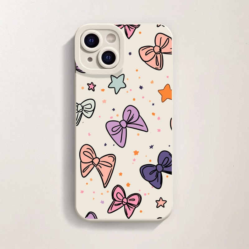 Colorful Bow and Star Delight Silicone Case for Apple iPhone Series – view 2