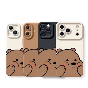 Cheerful Bear Hug Silicone Case for Apple iPhone Series
