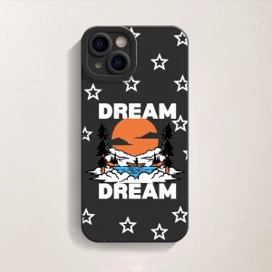 Dreamy Pine Sunset Lavender Stars Silicone Case for Apple iPhone Series