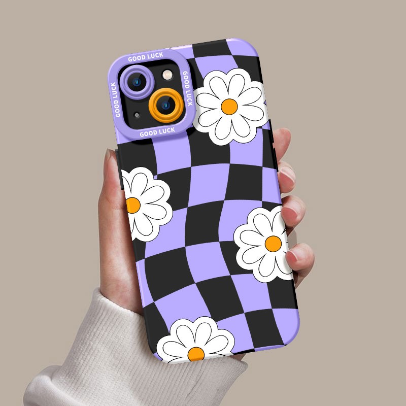 Checkered Daisy Dreams Silicone Case for Apple iPhone Series – view 2