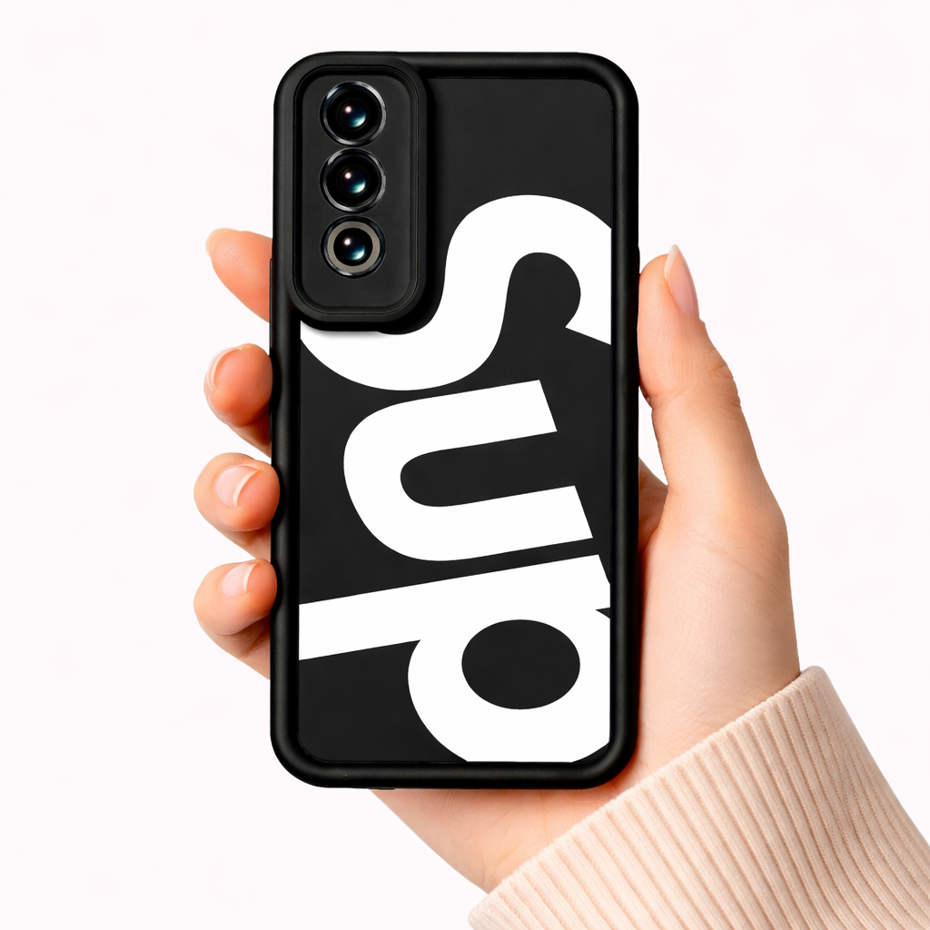 Bold Monochrome Typography Silicone Case for Apple iPhone Series – view 2