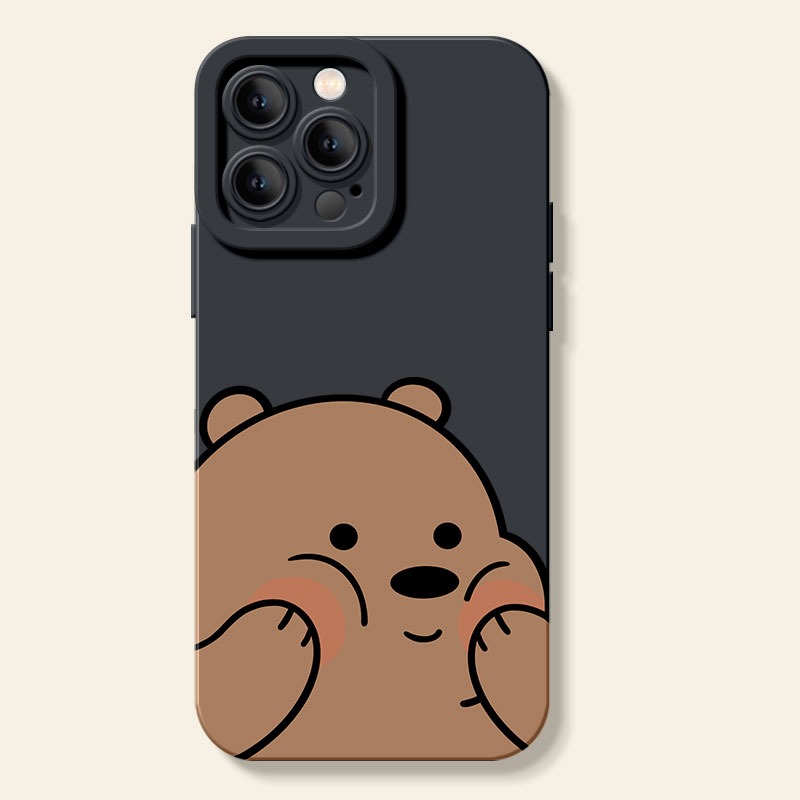 Cheerful Bear Hug Silicone Case for Apple iPhone Series – view 3