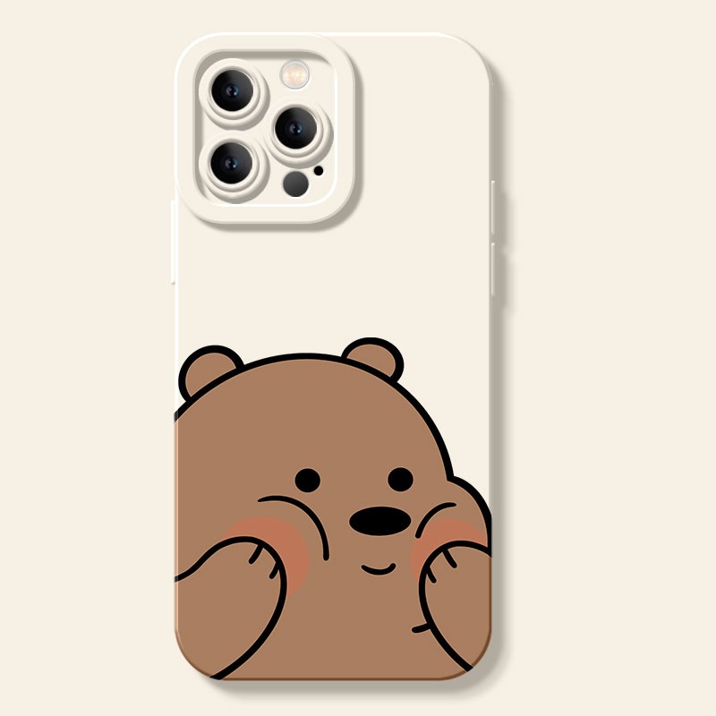 Cheerful Bear Hug Silicone Case for Apple iPhone Series – view 1