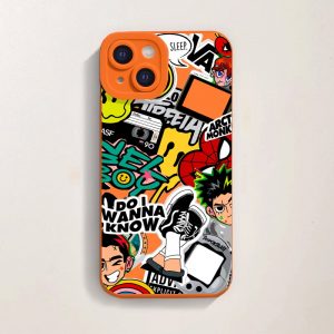 Vibrant Pop Culture Collage Silicone Case for Apple iPhone Series
