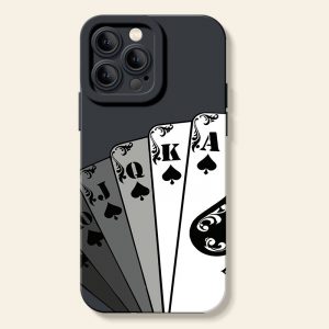 Royal Flush Spade Design Silicone Case for Apple iPhone Series